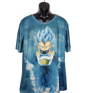 Men's Unbranded Blue Vegeta Graphic Short Sleeve Tee